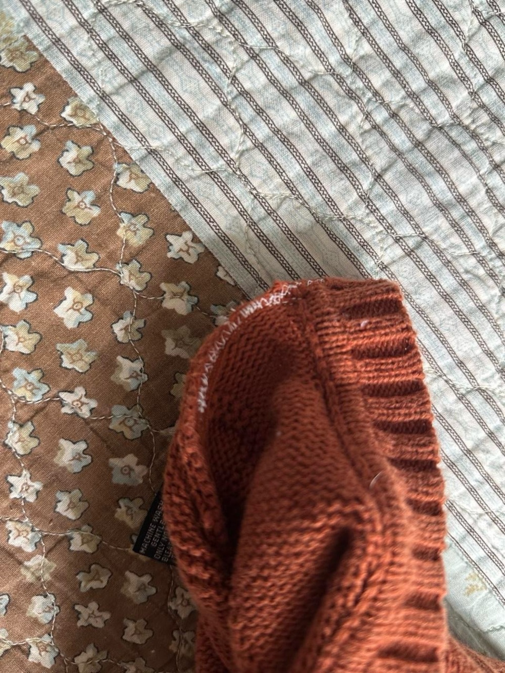 Alexander Julian orange cotton sweater with grid pattern - Picture 6 of 7